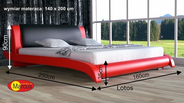 łóżko Lotos tapicerowane 140x200 cm