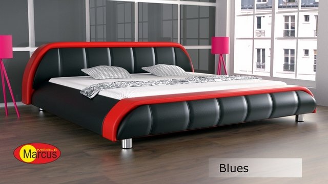 łóżko blues skóra ekologiczna