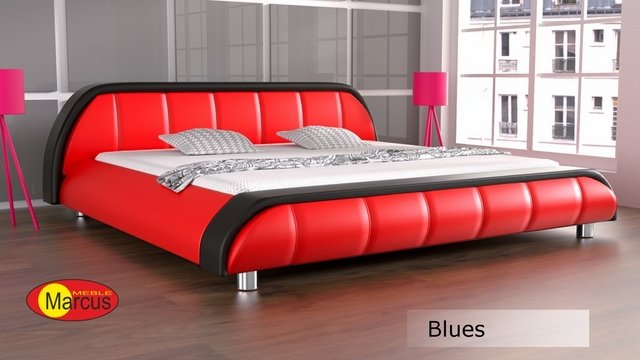 nowoczesne łóżko blues skóra ekologiczna