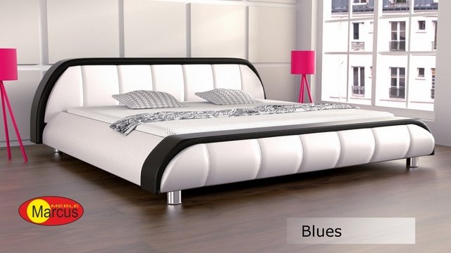 łóżko nowoczesne blues skóra ekologiczna