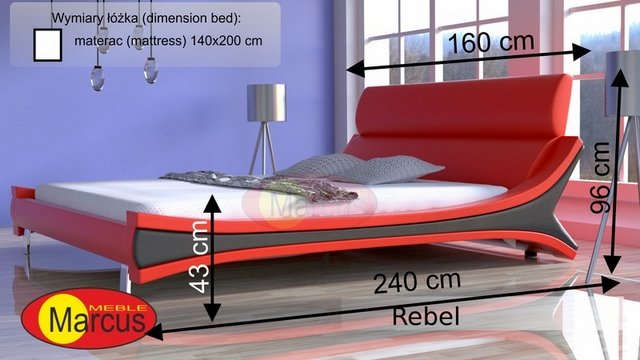 łóżko lozko rebel 140x200 cm