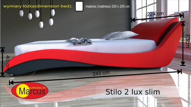łóżko Stilo 2 lux slim 200x200 cm